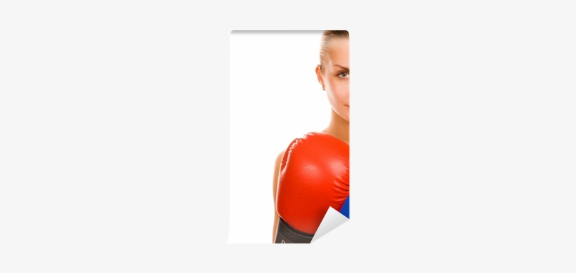 Blond Girl With A Red Boxing Glove Wall Mural • Pixers® - Boxing, transparent png download