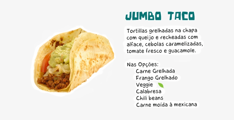 Jumbo Taco - Mexican Cuisine, transparent png download