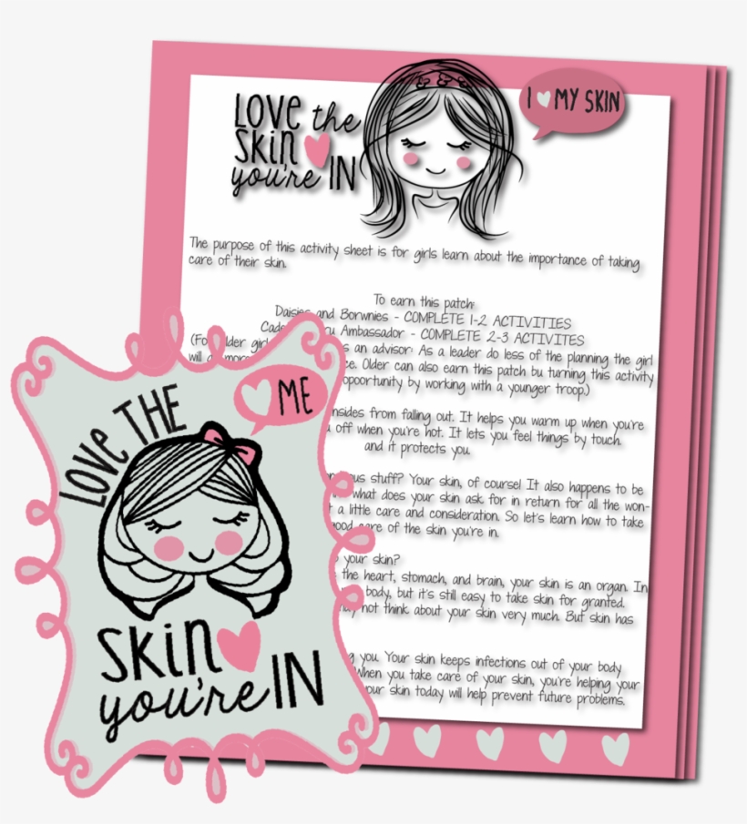 -love The Skin Your'e In Patch Activity Sheet - Girl Scout Broadway Patches, transparent png download