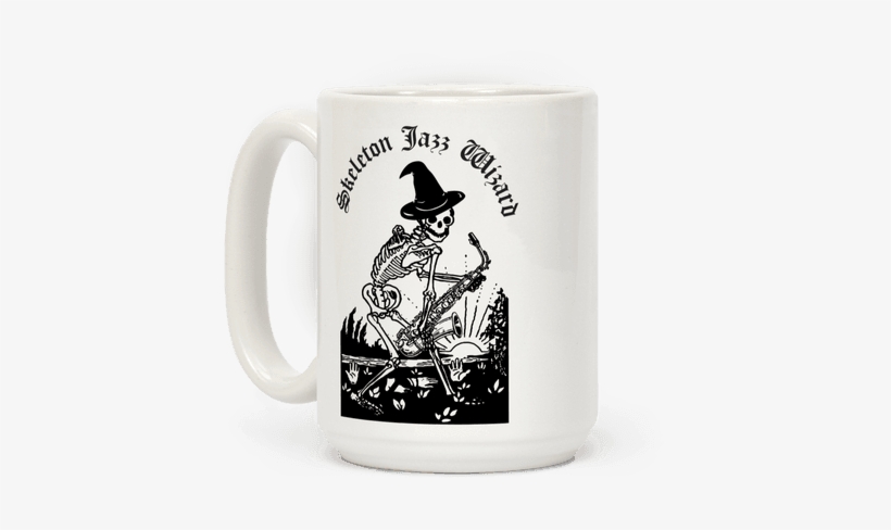 Skeleton Jazz Wizard Coffee Mug - Baseball Tee, transparent png download