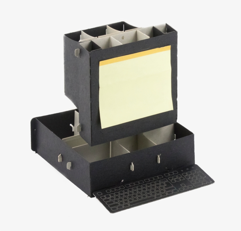 Computer With Sticky Note - Computer, transparent png download