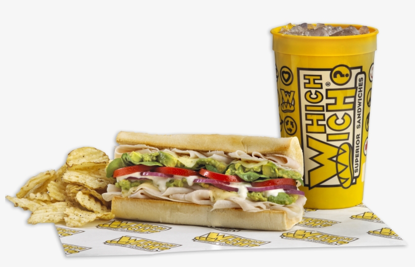 Turkey And Avocado Sandwich With Which Wich Chips And, transparent png download