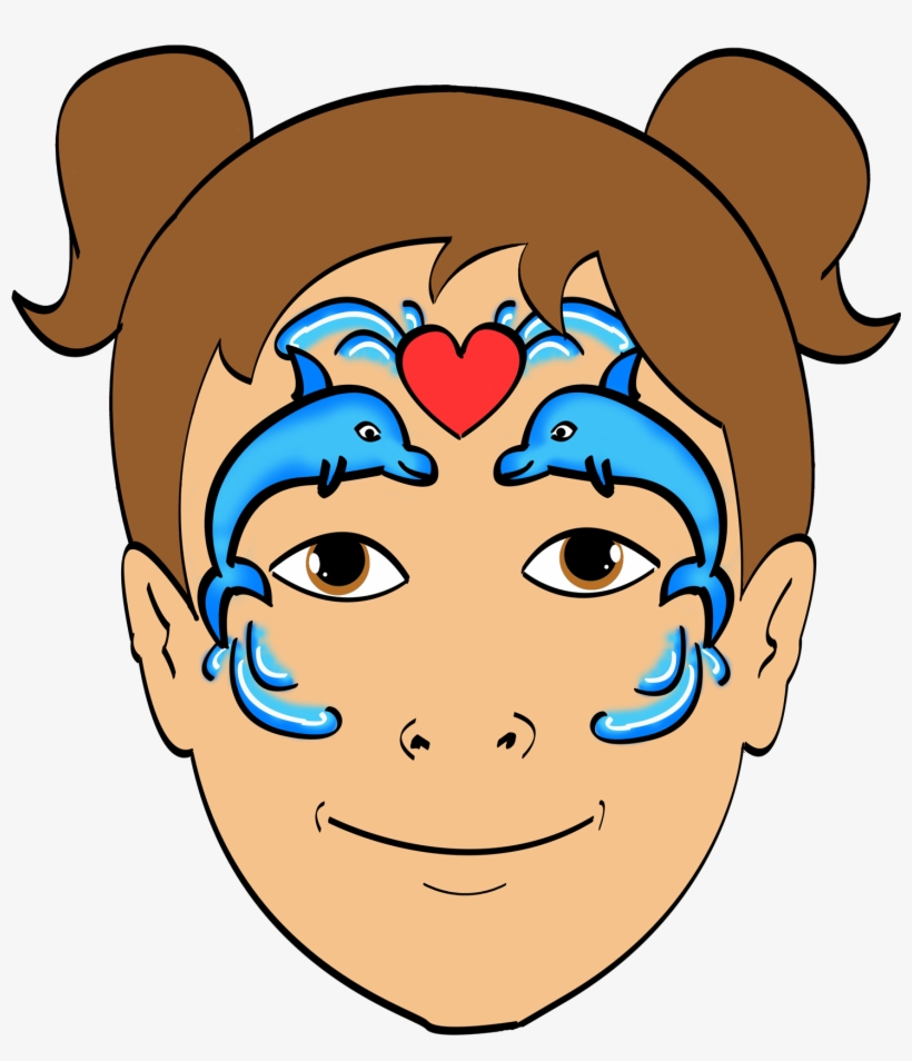 Dolphin Face Paint Design, transparent png download