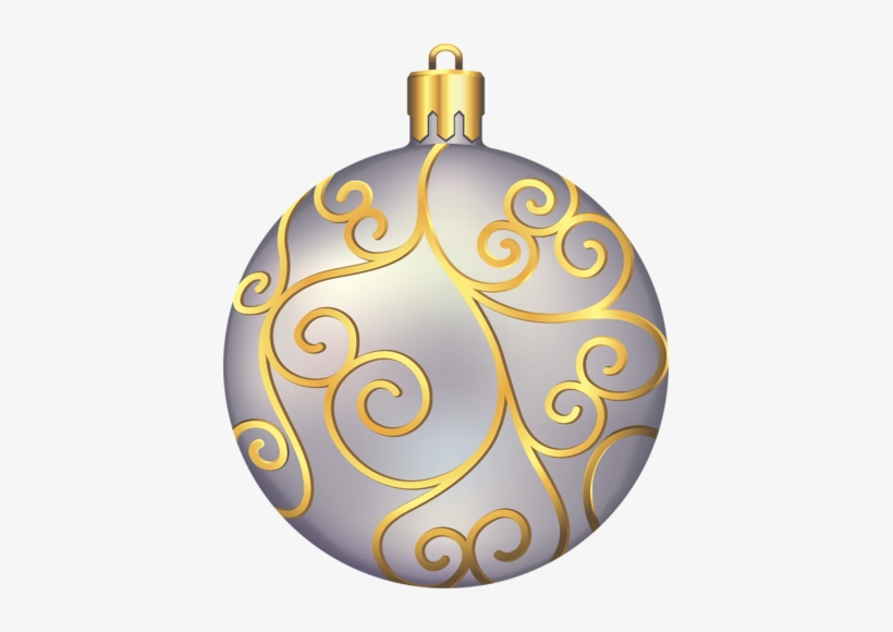 Silver Clipart Transparent - Silver And Gold Christmas Balls, transparent png download