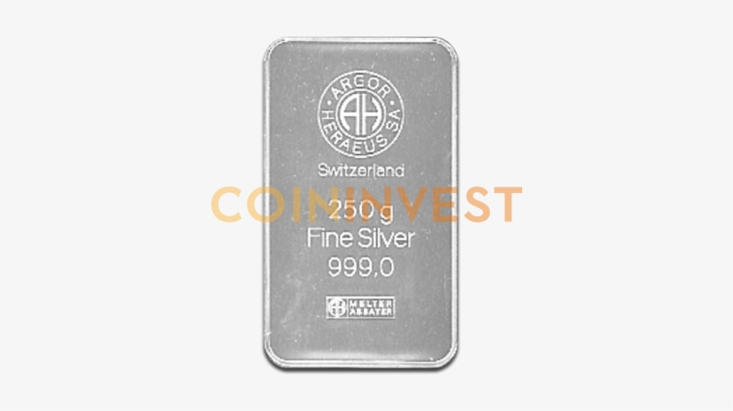 250g Silver Bar - Argor Heraeus 250 Gram Silver Bar, transparent png download