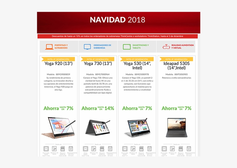 Lenovo Descuentos Navidad - Lenovo Yoga 920-13ikb 2in1 Notebook Silber I7-8550u, transparent png download