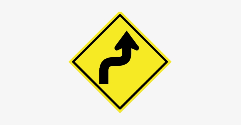 Esta Señal De Tránsito Se Usa Para Indicar Dos Vueltas - Slippery Road Sign, transparent png download