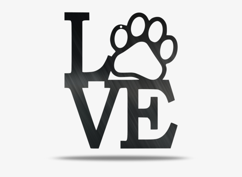 Paw Love Metal Wall Sign - Stacked Love, transparent png download