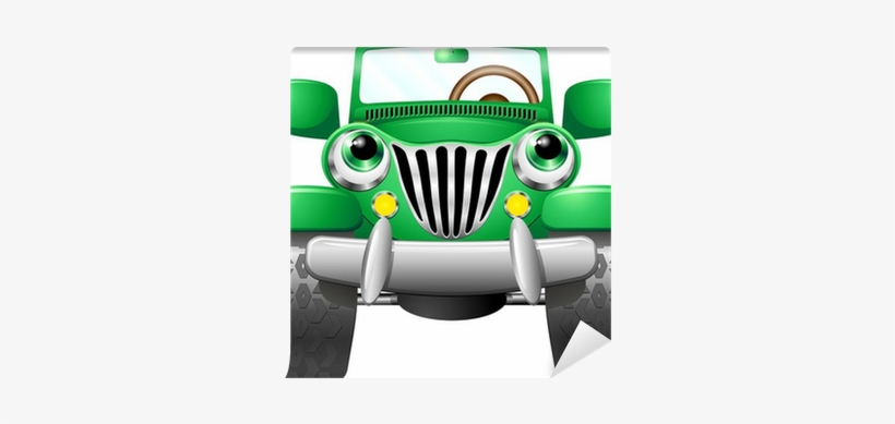 Jeep Geep Auto Fuoristrada Cartoon-vector Wall Mural - Jeep, transparent png download