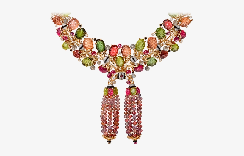 High Jewelry Necklaceyellow Gold, White Gold, Garnets, - Jewellery, transparent png download