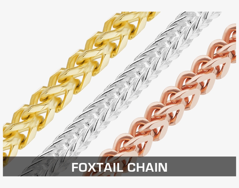 Franco Round Foxtail 14k 18k Yellow White Pink Gold - Chain, transparent png download