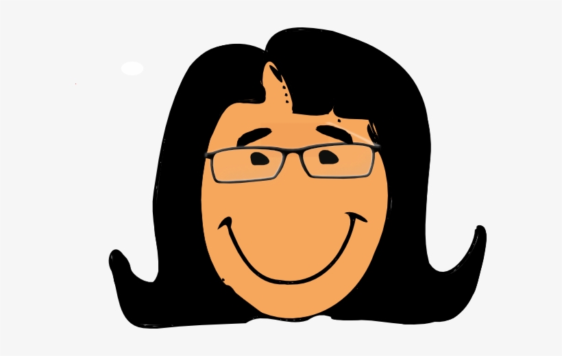 Woman With Glasses Black Hair Clip Art - Grey Hair Clip Art, transparent png download