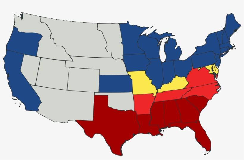 Open - Us Secession Map 1861, transparent png download