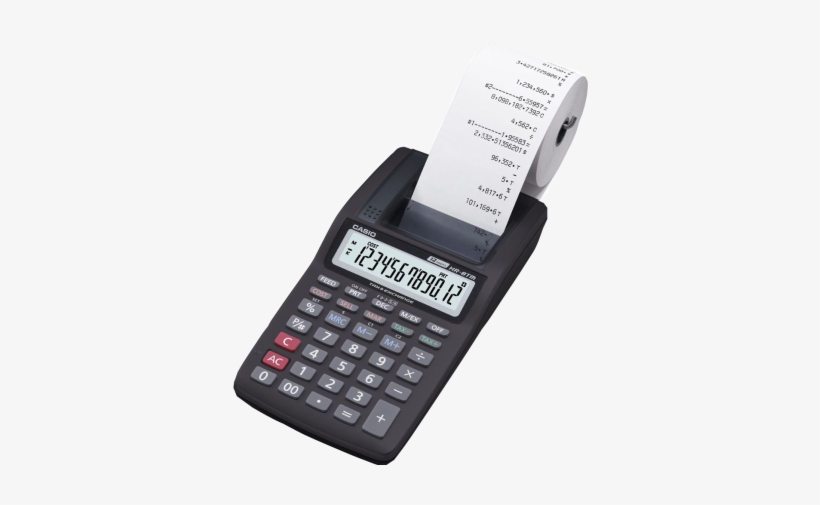 Calculadora Com Impressão, Cálculos De Custo / Venda - Casio Hr-8tm-bk Printing Calculator, transparent png download