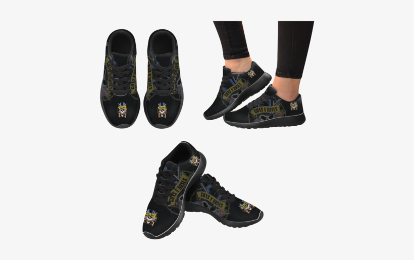 Guns N Roses Sneakers - French Bulldog Halloweeen Black Sneakers Size 13-15, transparent png download