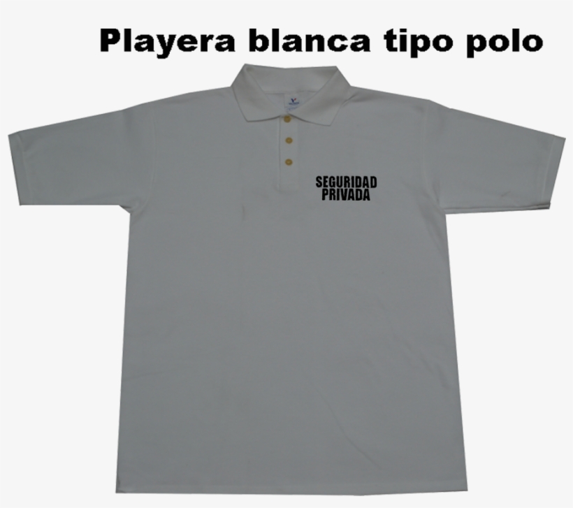 Playera Blanca Tipo Polo Seguridad Privada Bordado - Playeras De Seguridad Privada, transparent png download