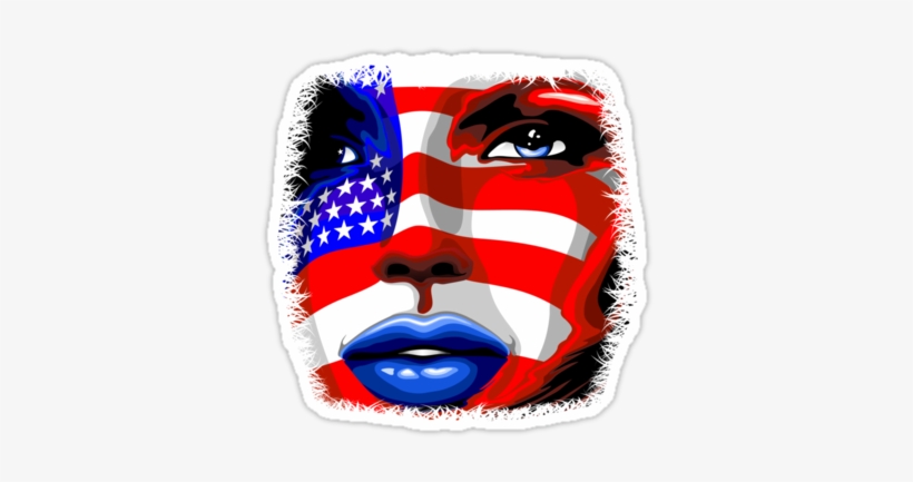 Usa Flag On Girl's Face By Bluedarkart - Usa Flag On Girl's Face Samsung Galaxy S5 Slim Case, transparent png download