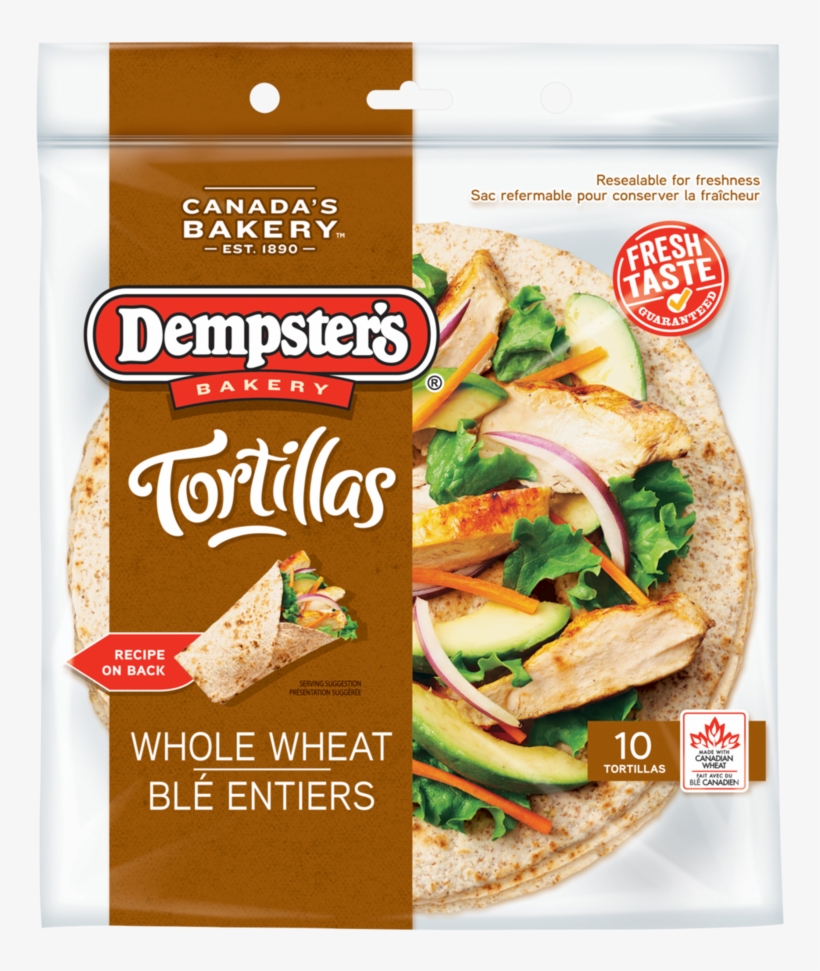 Dempster's® 100% Whole Wheat - Whole Wheat Tortillas, transparent png download