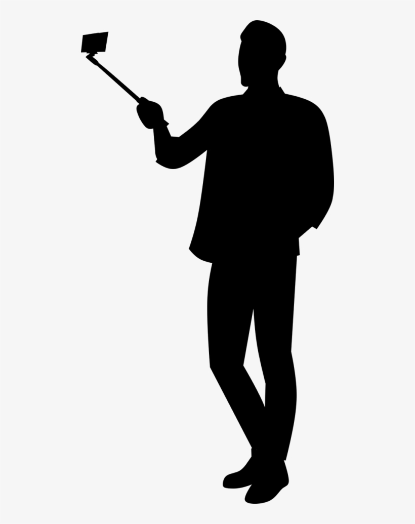 Selfie Stick Person Silhouette Png, transparent png download