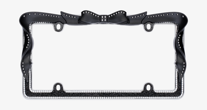 Black Ribbon Bling License Plate Frame - Jeweled License Plate Cover, transparent png download