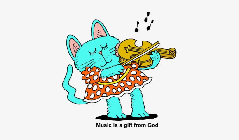 Violin Clipart Cat - Cat Playing The Violin Clipart, transparent png download
