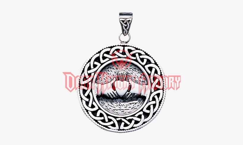 Claddagh With Celtic Knotwork Pendant - Claddagh Pendant For Men, transparent png download
