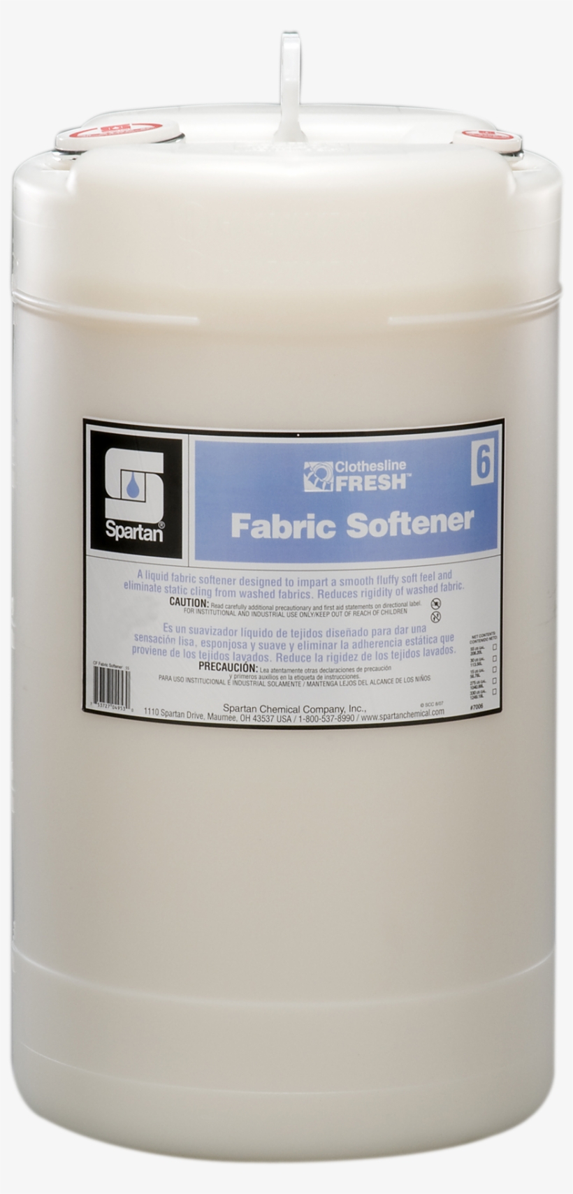 700615 Clf Fabric Softener - Spartan Clothesline Fresh Fabric Softener 6 - 15 Gal., transparent png download