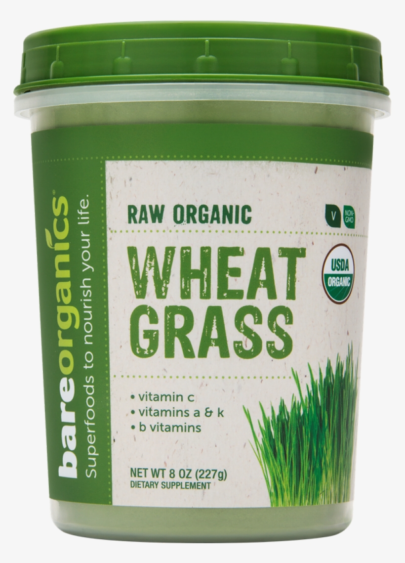 Bareorganics Hierba De Trigo En Polvo 227g - Bareorganics Wheatgrass Powder (raw-organic) (8oz), transparent png download