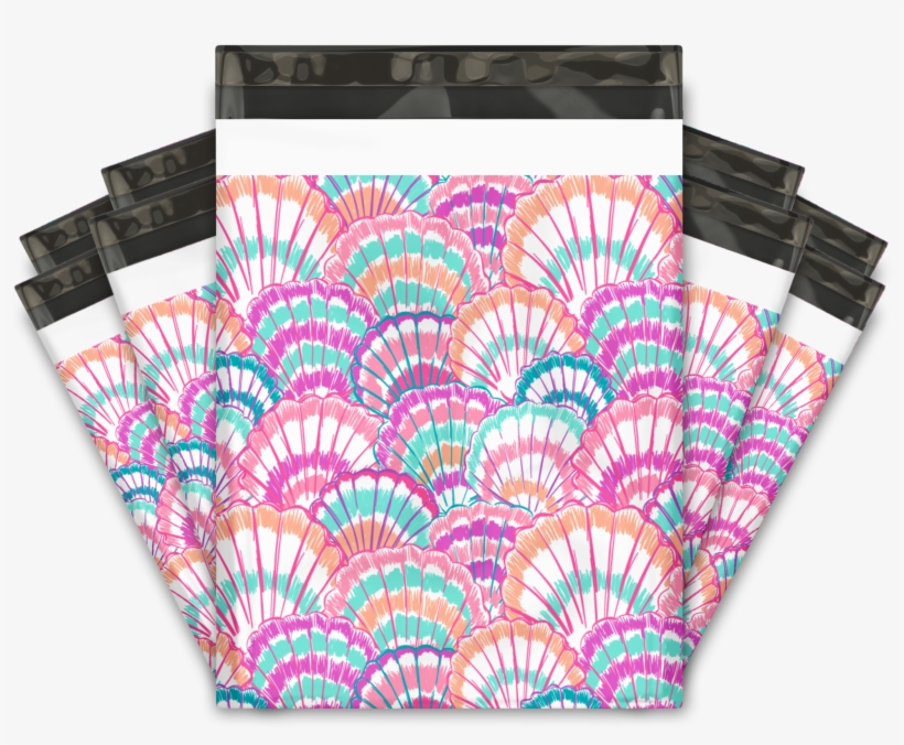 Seashells Designer Poly Mailers Shipping Envelopes - Pro Supply Global 10x13 (100) Emoji Fun Designer Poly, transparent png download