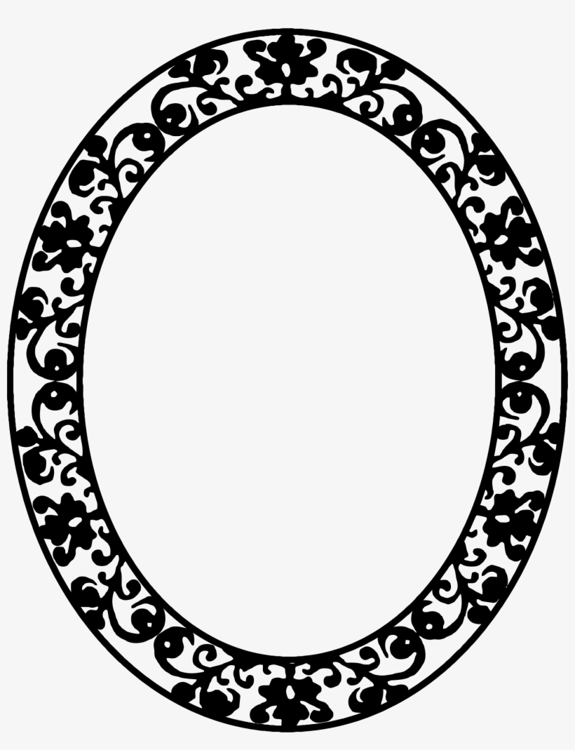 Frame Oval Black And White, transparent png download