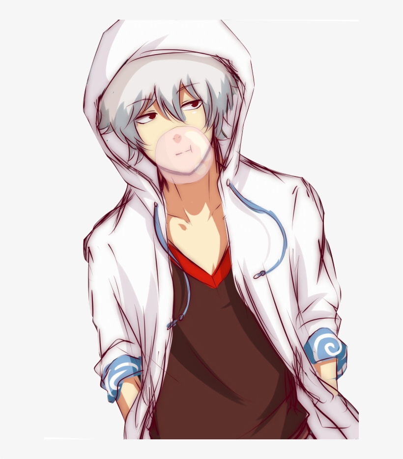 Renders Gintama Gintoki Sakata Blanc Capuche - Gintoki Sakata, transparent png download