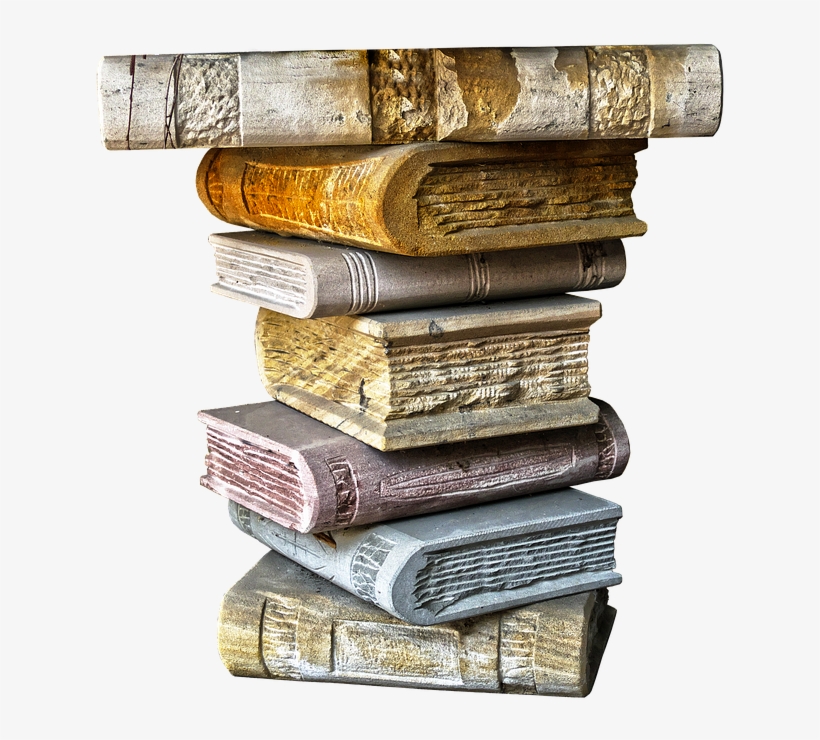 Books, Book Stack, Ceramic, Capital, Stacked, Pillar - Book, transparent png download