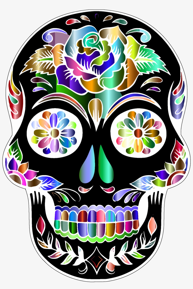 Prismatic Sugar Silhouette By Karen Arnold Big - Day Of The Dead Png, transparent png download