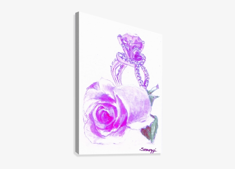 Purple Rosebud Canvas Print - Canvas, transparent png download