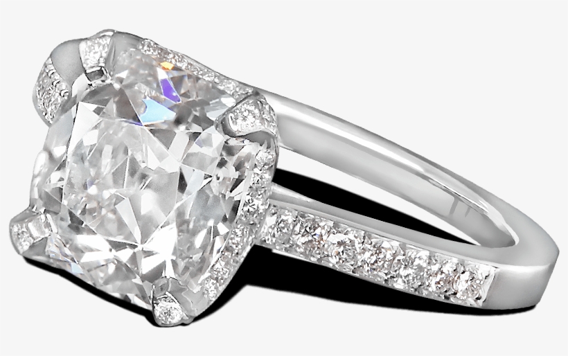 Ring Rosebud Solitaire Pave Diamods Platinum Steven - Pre-engagement Ring, transparent png download