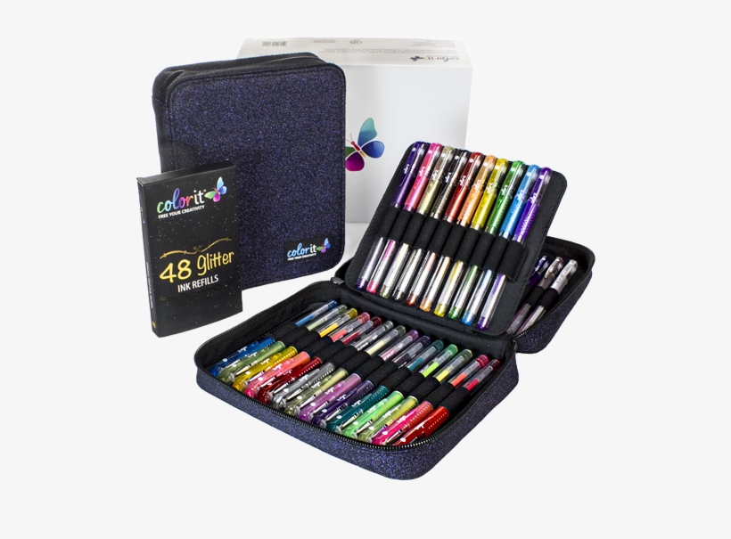 48 Glitter Gel Pens - Gel Pen, transparent png download