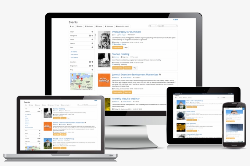 Matukio Events Is 100% Responsive - Joomla Extension Events, transparent png download