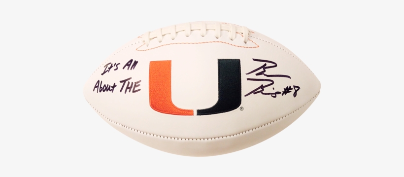 Braxton Berrios Autographed Miami Hurricanes Logo Football - Mini Rugby, transparent png download