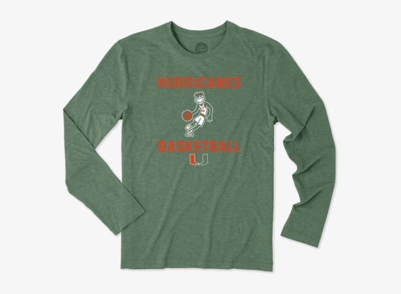 Men's Miami Hurricanes Jake Athlete Long Sleeve Cool - Life Is Good Shirt, transparent png download