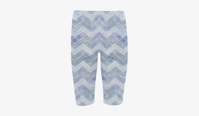 Chevron In Blue Watercolors Hestia Cropped Leggings - Pajamas, transparent png download