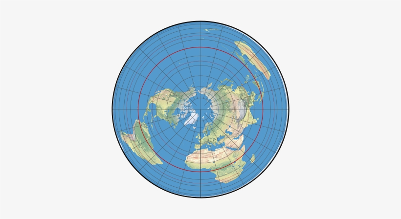 The Second Map Is Distorted To Stretch The North Pole - North Pole Oriented Map, transparent png download