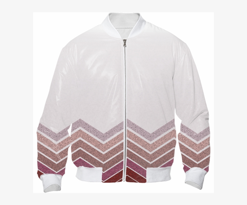 Painterly Red And Pink Chevron Zig Zag Boarder Jacket - Sweater, transparent png download