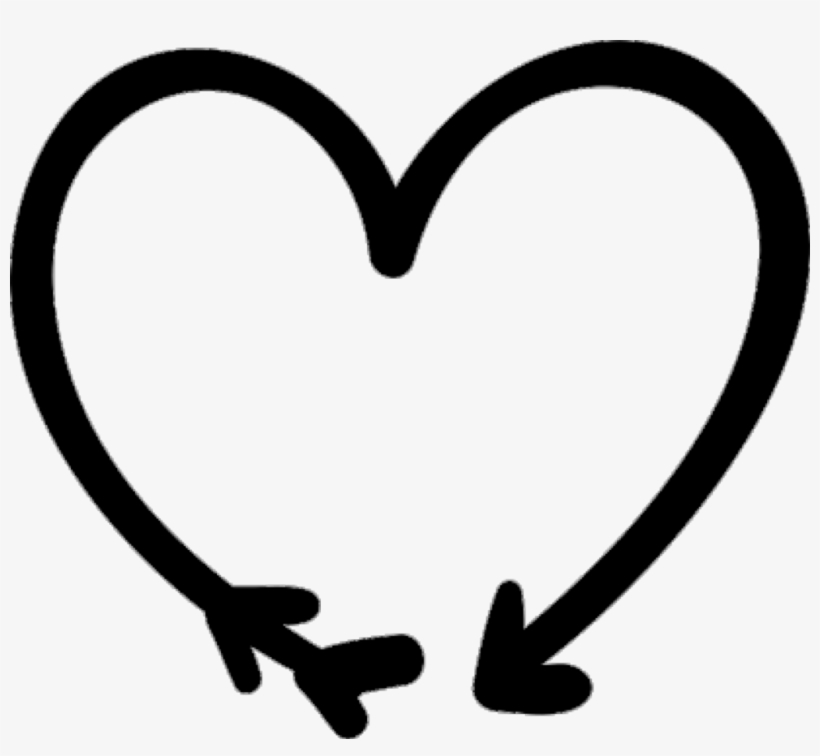 Arrow And Heart Doodle Comments - Heart Doodle Png, transparent png download