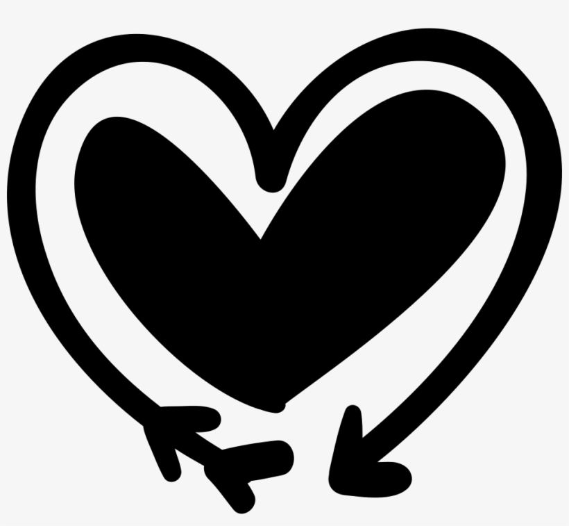 Arrow And Heart Doodle Comments - Hearts Icon, transparent png download