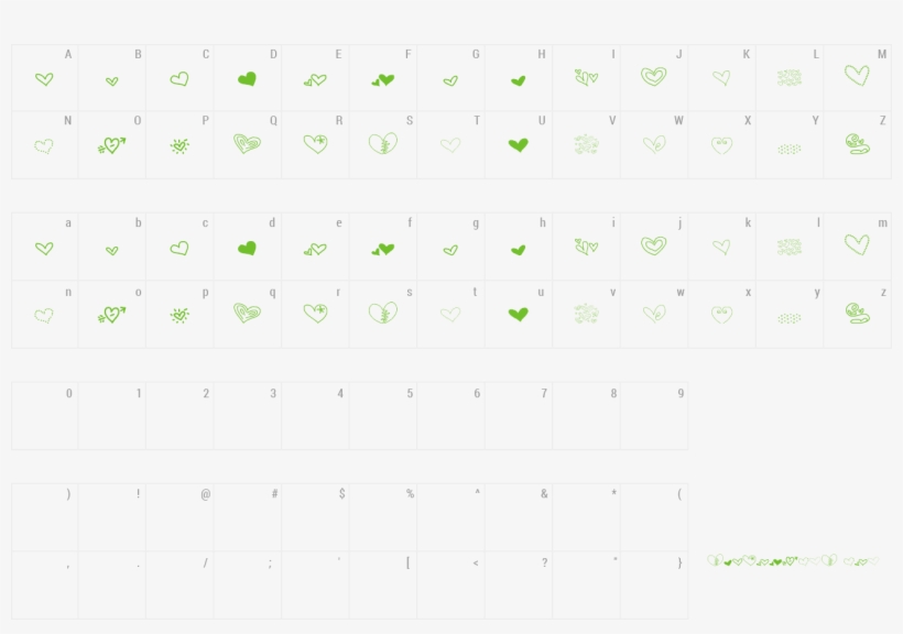 Font Mtf Heart Doodle Preview - Number, transparent png download