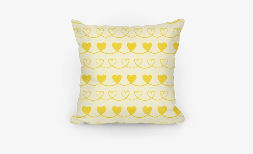 Yellow Heart Doodle Pattern Pillow - Camping Throw Pillows, transparent png download