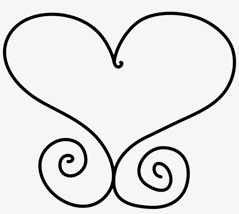 Lcdo K Ri Png - Swirly Heart Clip Art, transparent png download