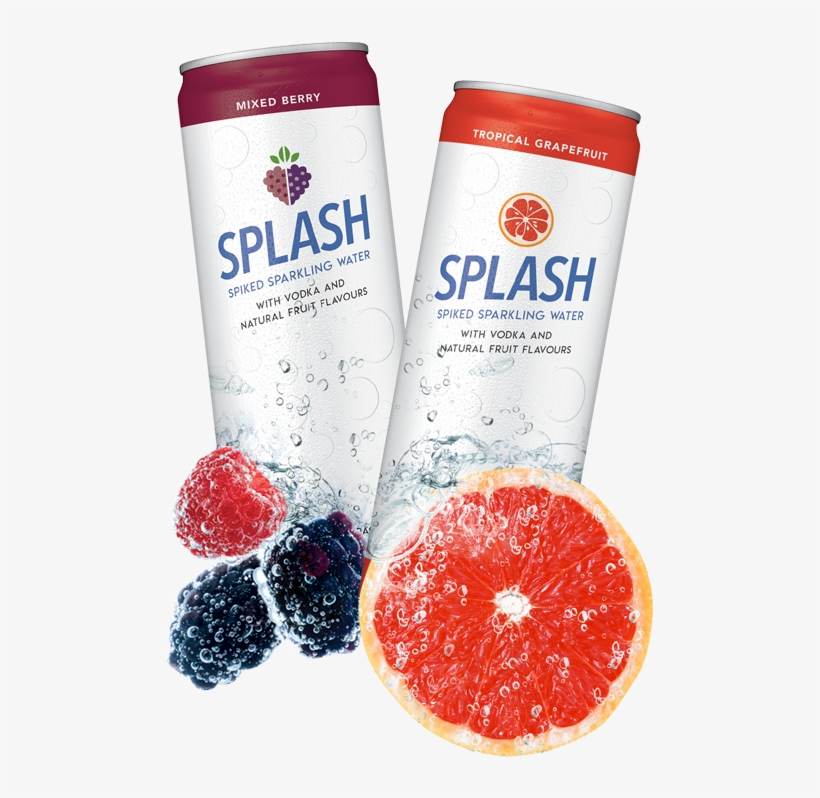 Splash Spiked Sparkling Water, transparent png download