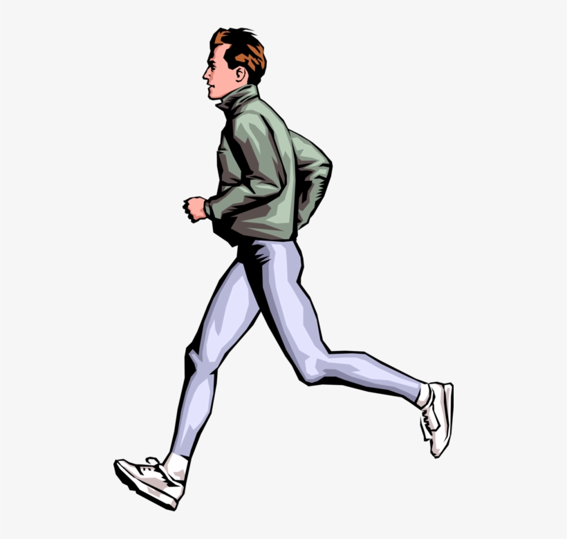 Vector Illustration Of Physical Fitness Exercise Workout - Male Runner, transparent png download