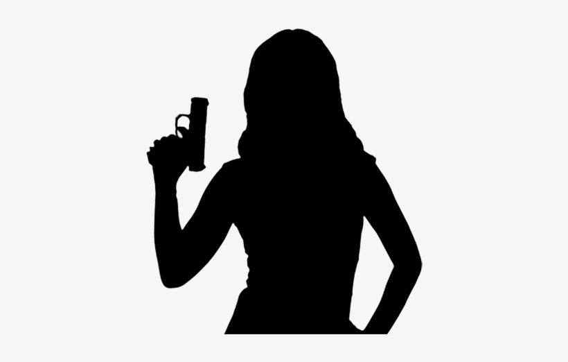 Sunday October 14th " - Woman Silhouette With Gun, transparent png download